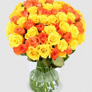 10 gelb orange Rosen